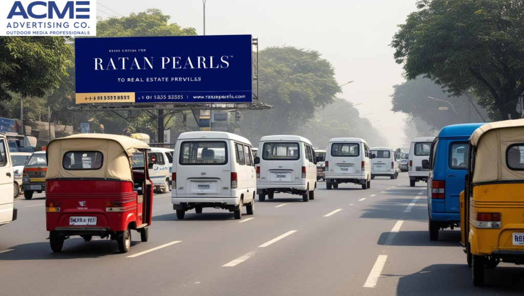 Outdoor advertising hoarding installed by a professional hoarding companies