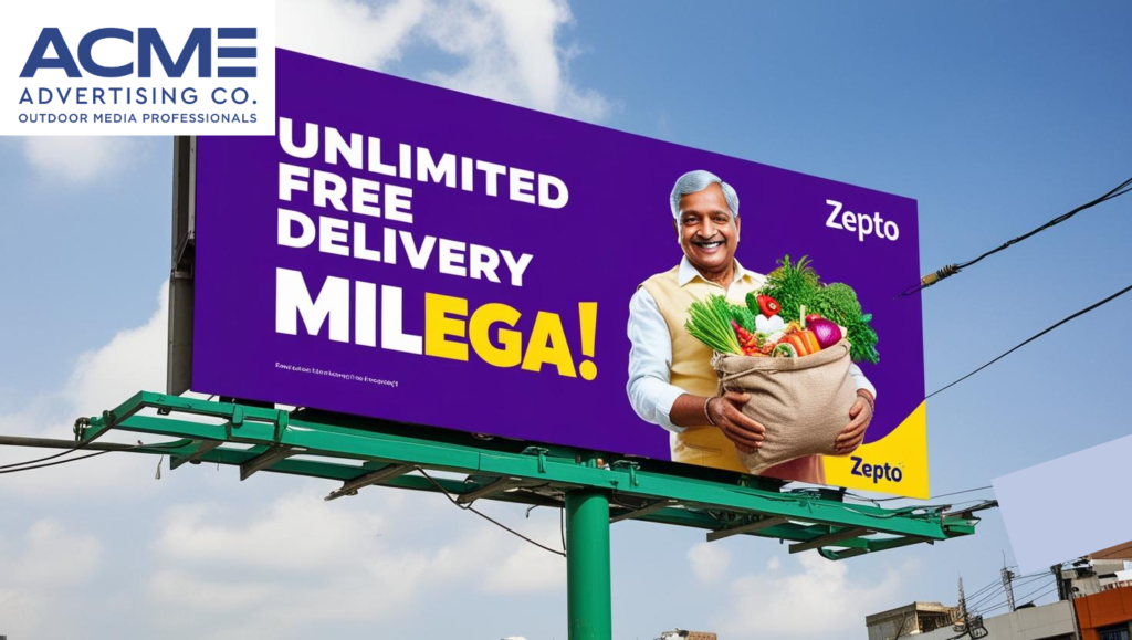 Outdoor advertising hoarding managed by a professional hoarding agency