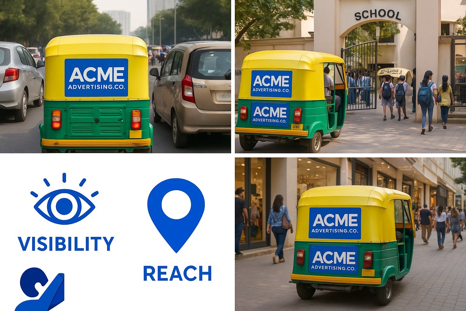 Auto branding in India showcasing mobile advertisement on city roads