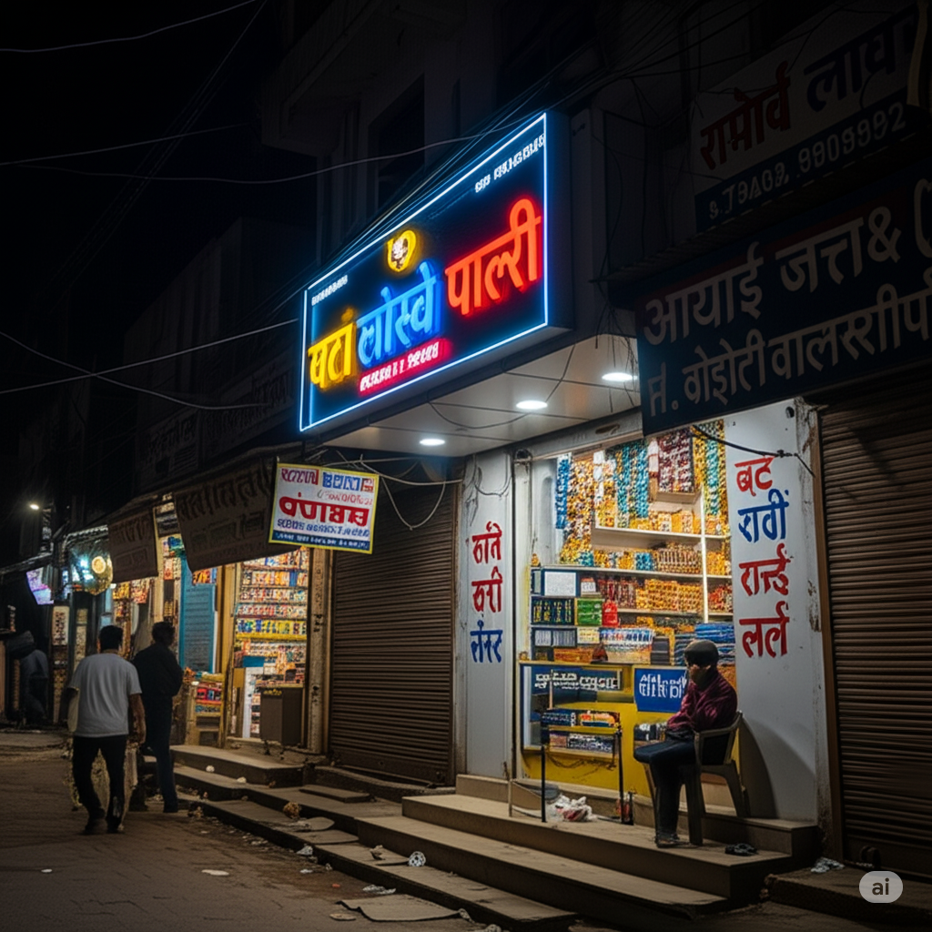 Glow Sign Boards in India brightly illuminating storefronts at night to attract customers and enhance business visibility