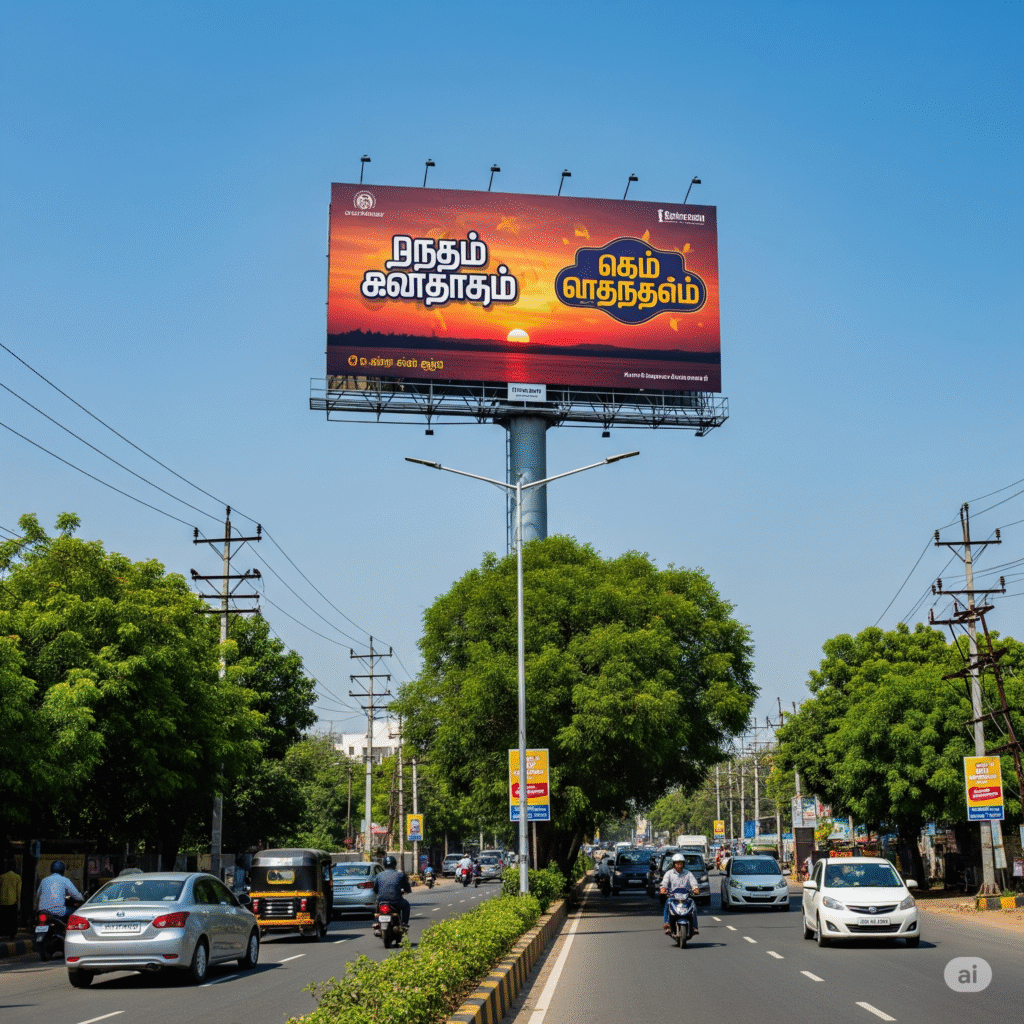 Unipole advertising display by ACME Advertising Co., a leading unipole advertising company in India, showcasing bold outdoor brand visibility.