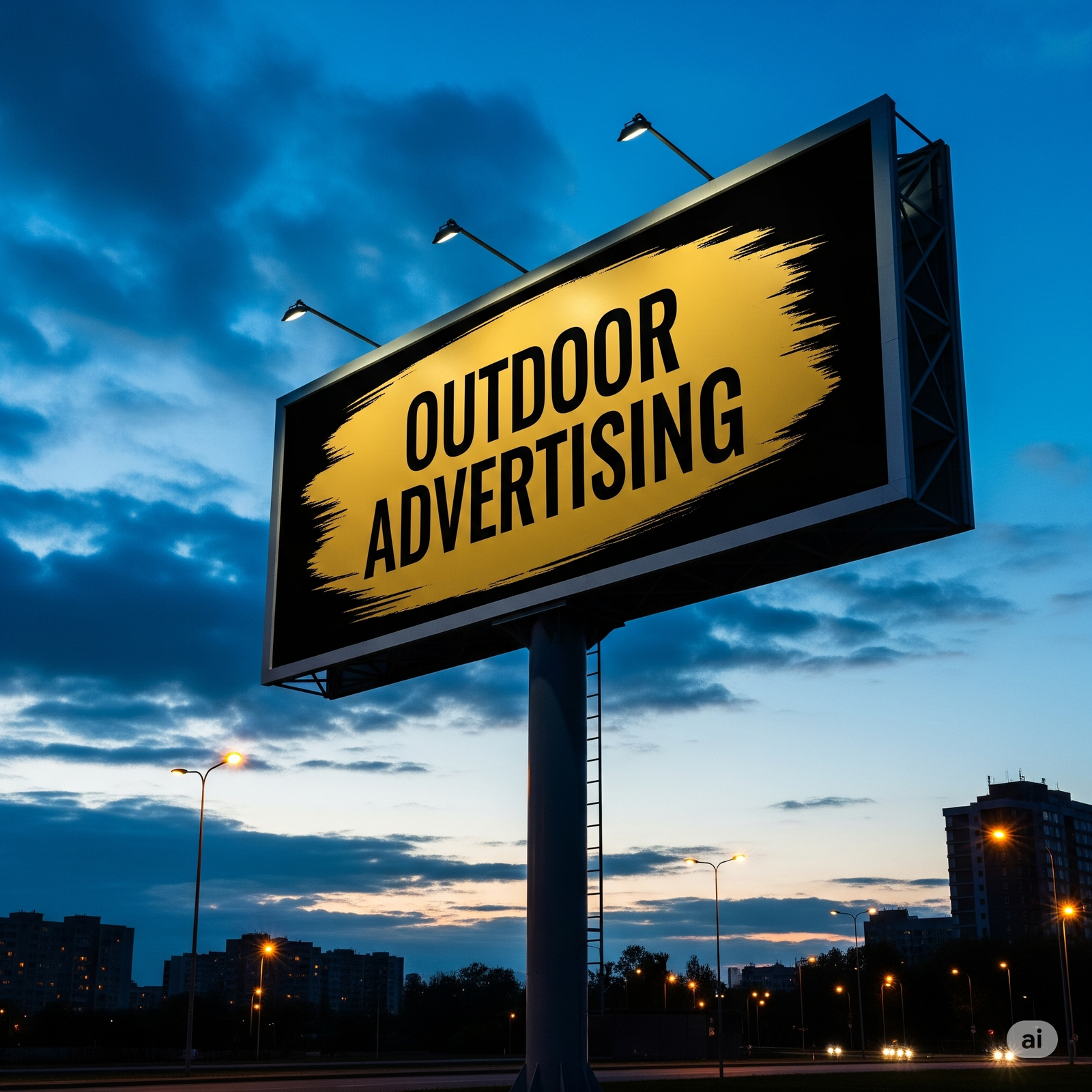 Large outdoor hoarding ad placed along a busy city road, featuring a bold brand message and high visibility for maximum audience reach.