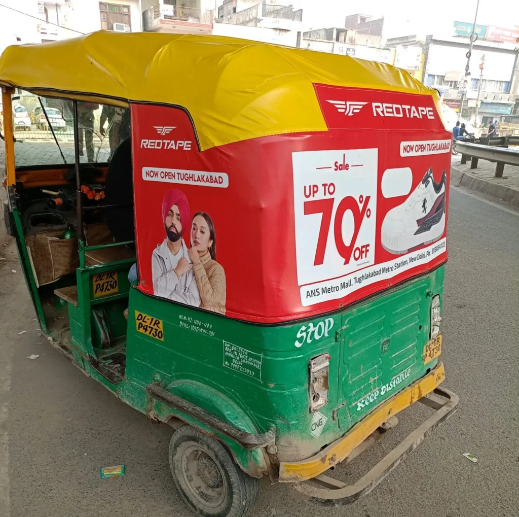 ACME Advertising Co. auto branding campaign across Delhi roads
